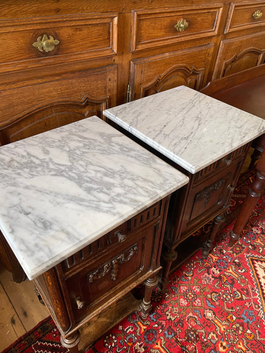 Antique French bedside tables