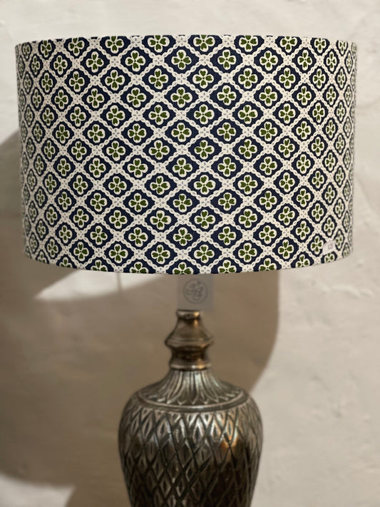 Anna Spiro lamp shade in navy & green Paniola