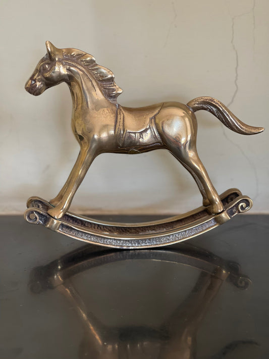 Vintage Brass rocking horse
