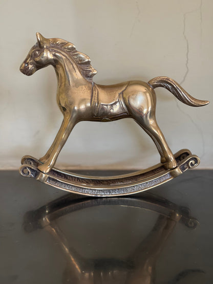 Vintage Brass rocking horse