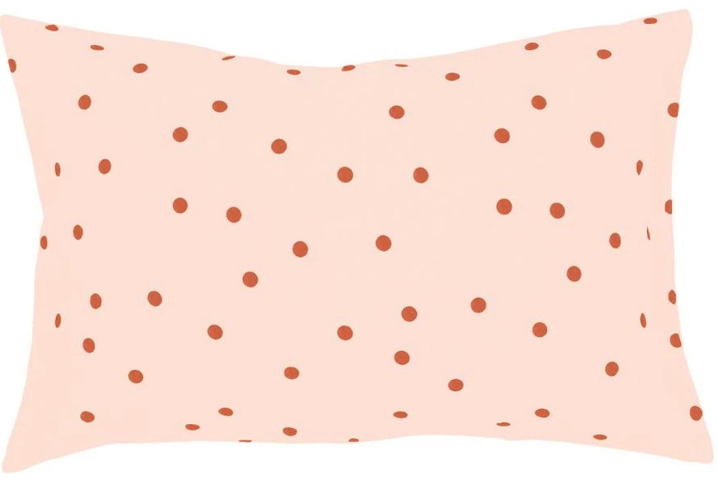 Blush linen spot pillowcase