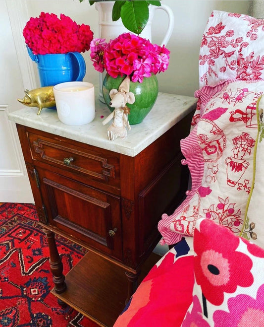 Antique French bedside cabinets