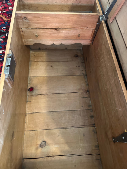 Antique pine trunk