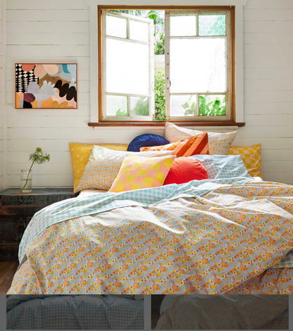 Baby blue gingham pillow case