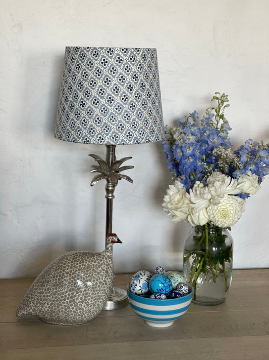 25 cm Empire lampshade Anna Spiro Paniola blue on blue