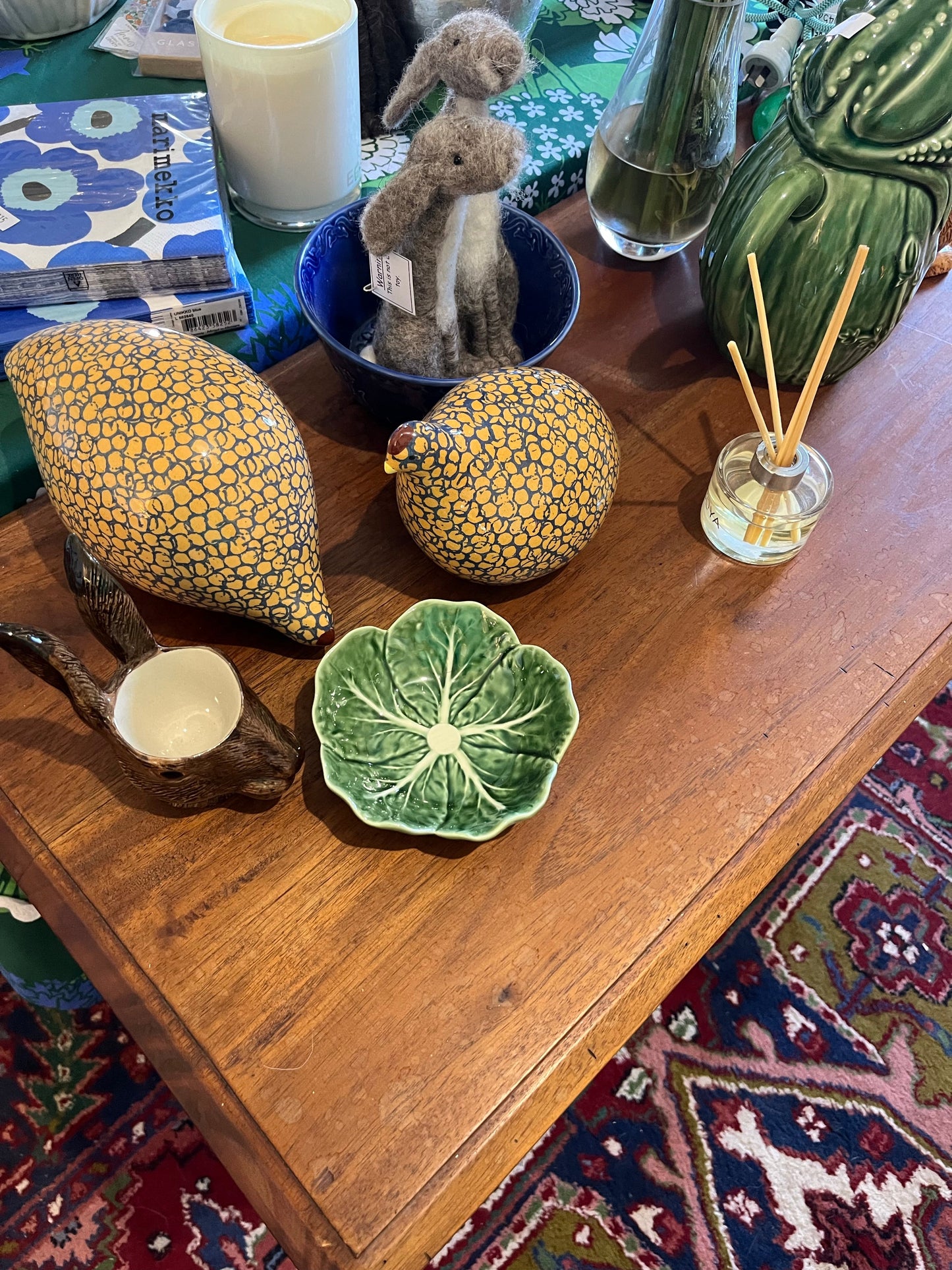 Antique hall table with bobbin legs and a drawer