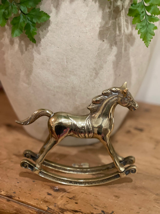 Vintage Brass rocking horse