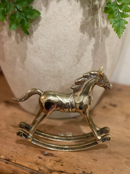 Vintage Brass rocking horse