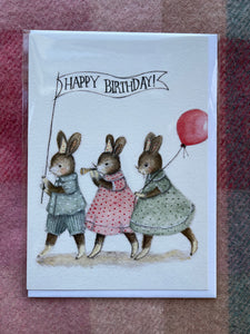 Happy Birthday Rabbits Card