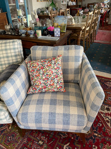 Armchair upholstered in Warwick check fabric
