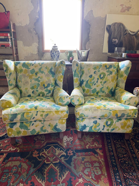 Over sized statement Wingback chairs