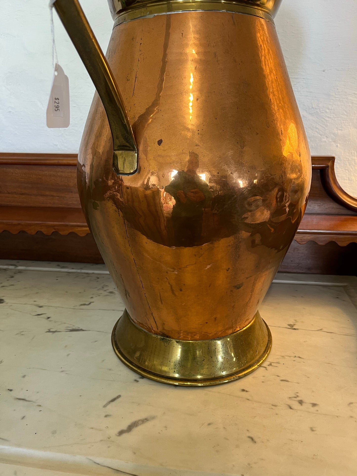French brass and copper jug