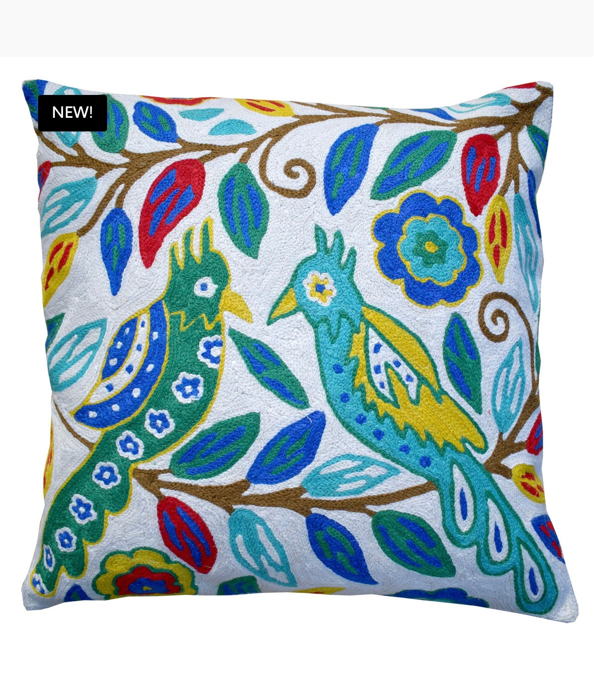 Eliza Piro Love Birds Cushion blue and green