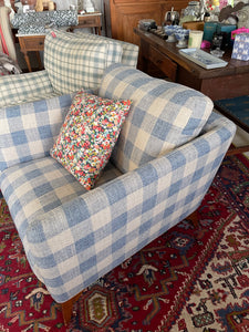 Armchair upholstered in Warwick check fabric