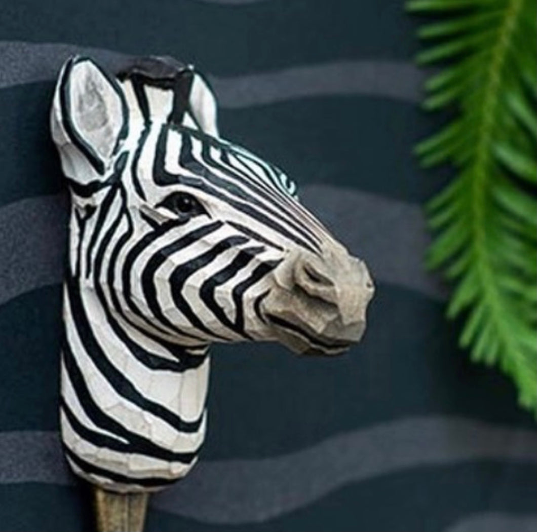 Wooden animal hook - Zebra