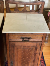 Load image into Gallery viewer, Pair of antique French oak nouveau bedsides
