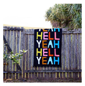 "Hell Yeah" Beach Towel by Rachel Castle and Things