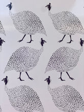 Load image into Gallery viewer, Set of 4 navy and white Guinea fowl placemats
