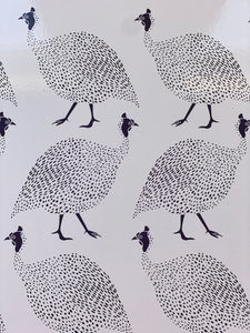 Set of 4 navy and white Guinea fowl placemats
