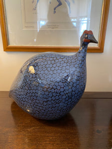 Ceramic guinea fowl Blue & Black Medium