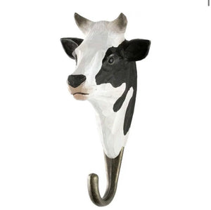 Wooden animal hook - cow