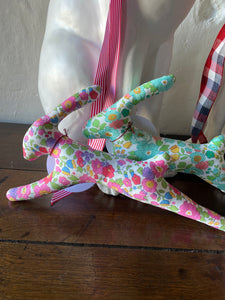 Hare toys in liberty fabric