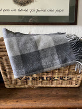 Load image into Gallery viewer, Wool Blanket Grey &amp; Charcoal Buffalo Check
