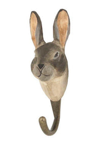 Wooden animal hook - hare