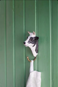 Wooden animal hook - cow