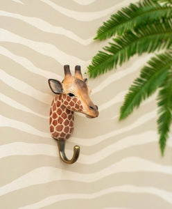 Wooden animal hook - giraffe