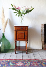 Load image into Gallery viewer, A single French antique marble topped cedar pot cupboard
