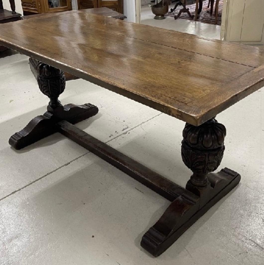 French oak pedestal table