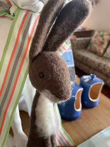 Felt hare large brown ears up