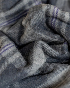 Wool Blanket Persevere Flint Grey Tartan