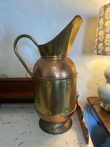 Antique French copper and brass jug