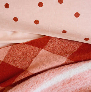 Blush linen spot pillowcase
