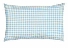 Load image into Gallery viewer, Baby blue gingham pillow case
