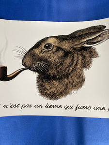French hare print
